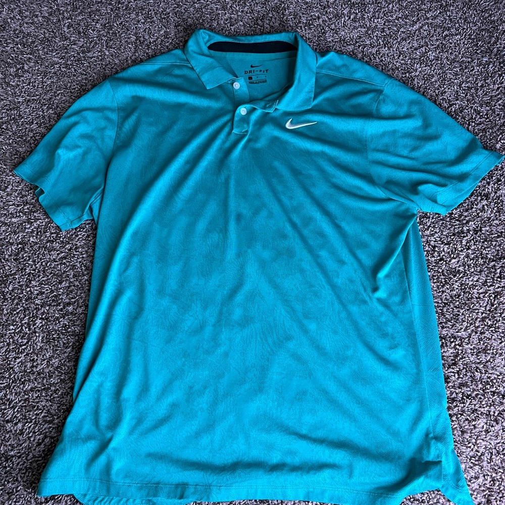 Nike Men's Teal Green Polo Shirt